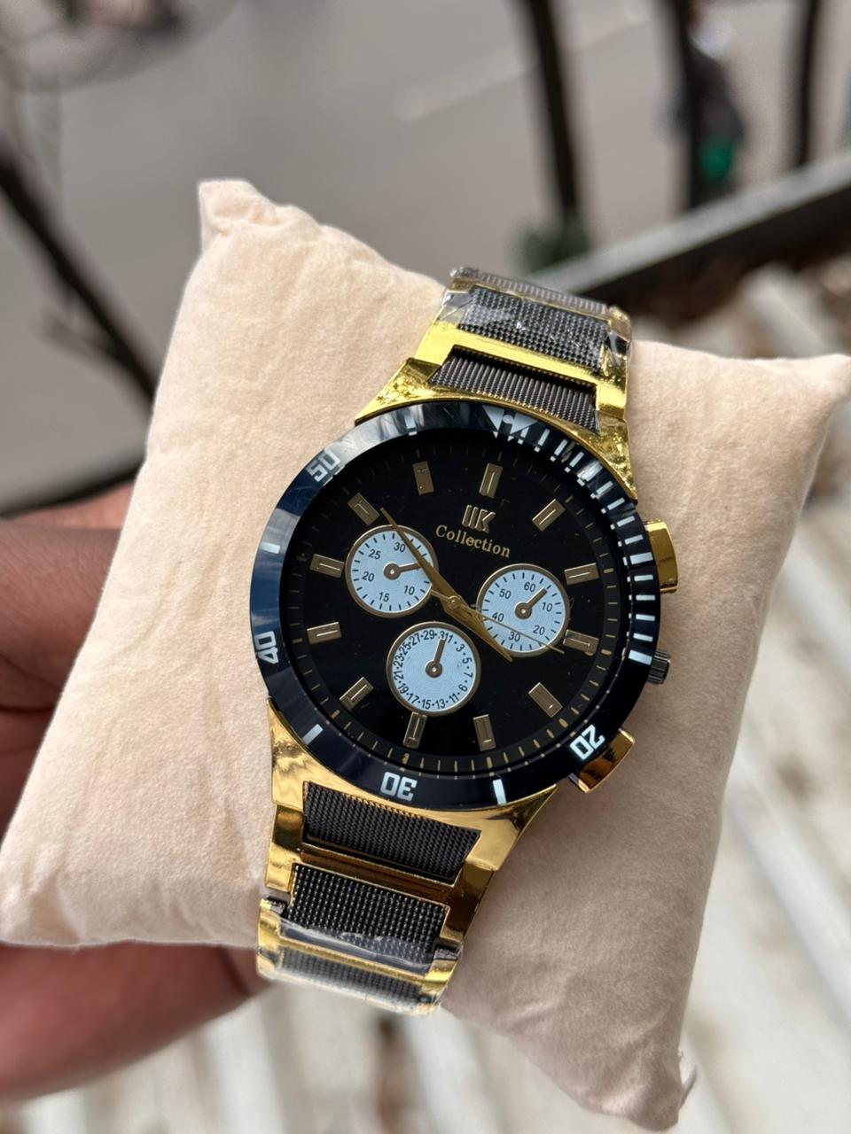 IK Collection Luxury Men Watch IK01 – Gold & Silver Stainless Steel Chronograph Style