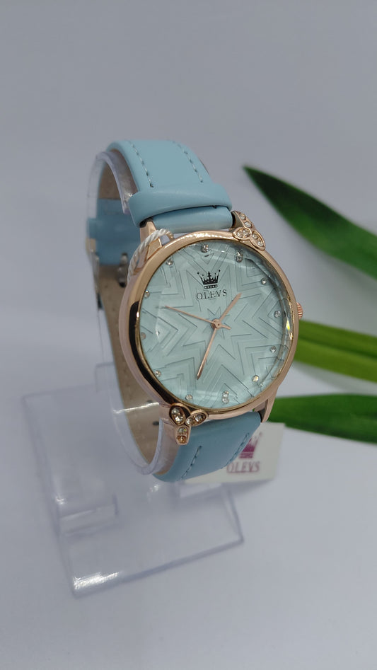 Olevs leather watch