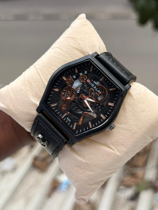 gusalai classy men leather watch GL06
