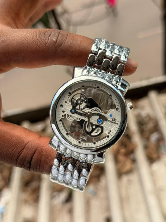 IK Collection Skeleton Stainless Steel Watch IK 001– Luxury Automatic Style Watch