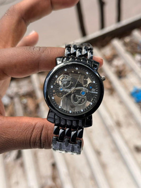 IK Collection Skeleton Stainless Steel Watch IK 002– Luxury Automatic Style Watch